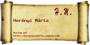 Herényi Márta névjegykártya